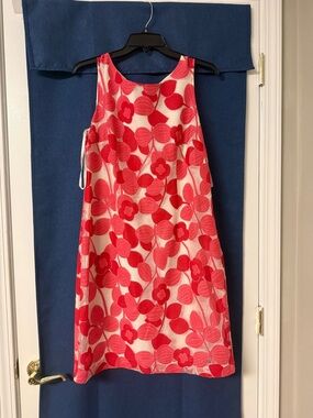 Talbots Red and White Floral Sleeveless Dress